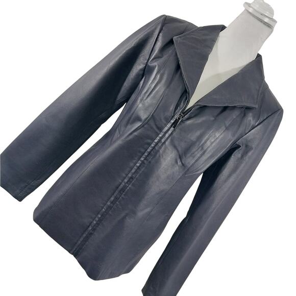 NWOT! EAST 5TH! LAVENDER PURPLE GENUINE LEATHER ZIPPER FRONT JACKET, COAT! SZ M - Picture 1 of 11